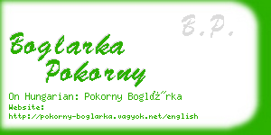 boglarka pokorny business card